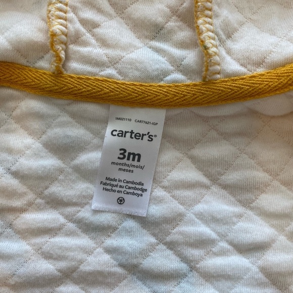 Carter’s Yellow Floral Jacket 0-3 MO - Picture 3 of 3